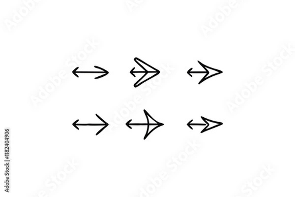 Fototapeta The Arrow icon is set isolated on a white background. arrow icon set vector illustration. Arrow And Cursor symbol on a white background