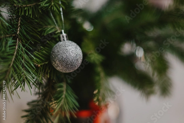 Obraz christmas tree decorations background