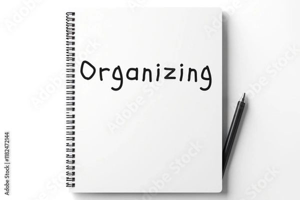 Fototapeta Organizing inscription text words on notepad page