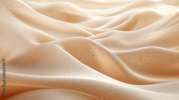Fototapeta Creamy fabric with soft waves and texture creating a luxurious, serene appearance