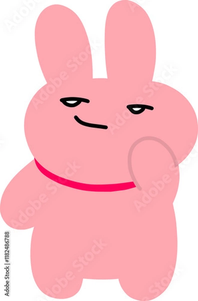 Obraz Cute pink rabbit vector image