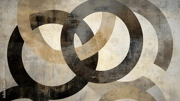 Obraz Abstract Intertwined Circles in Earthy Tones