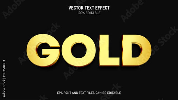 Fototapeta Gold 3d style editable text effect