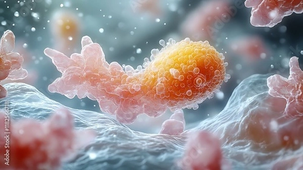 Fototapeta Microscopic Image Showing Cellular Structures And Processes