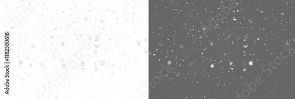 Obraz Falling snow isolated on transparent background. snow png, Heavy light snowfall, snowflakes Snow flakes, snow background. snow png