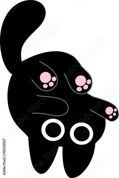 Obraz Hand drawn cute black cat vector image