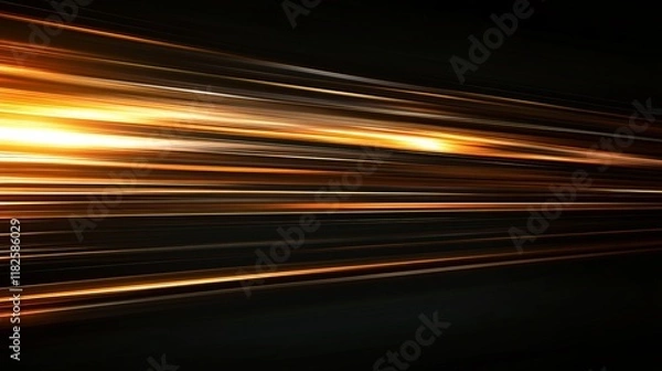 Fototapeta Abstract light trails with golden streaks in motion