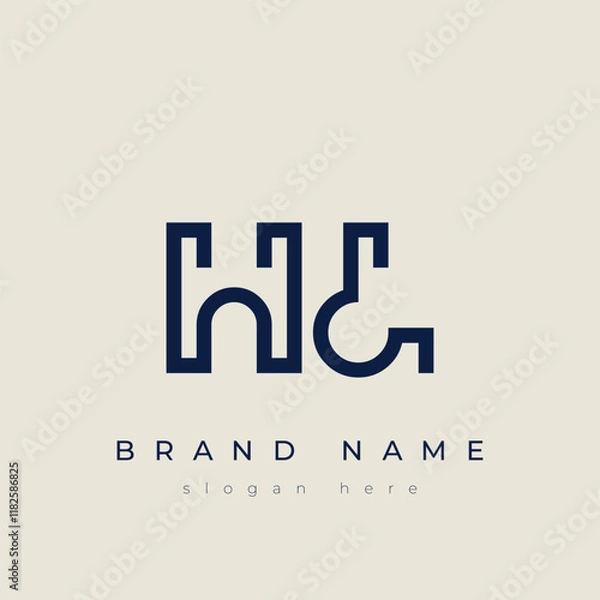 Fototapeta H and L logo design. HL abstract Letters Logo Monogram. This logo design is the process of creating a visual symbol that represents a brand, company, or individual.