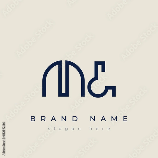 Fototapeta M and L logo design. ML abstract Letters Logo Monogram. This logo design is the process of creating a visual symbol that represents a brand, company, or individual.