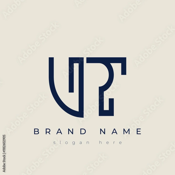 Fototapeta V and T logo design. VT abstract Letters Logo Monogram. This logo design is the process of creating a visual symbol that represents a brand, company, or individual.
