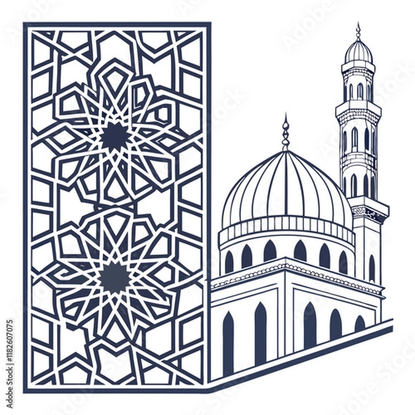 Fototapeta Geometric tessellation inspired by Islamic art Illustrator Artwork