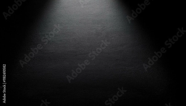 Obraz black background with center spotlight grey gradient grainy texture and cinematic lighting in a minimalist studio flat lay