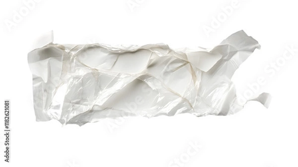 Fototapeta Crumpled White Plastic Packaging  Texture  Background  Design Element  Waste  Recycle   Tr