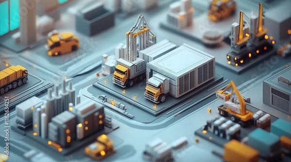 Fototapeta Hologram product management. Product management made of polygons, triangles, dots, and lines. Low-poly product management structure of connections. Technology concept vector.