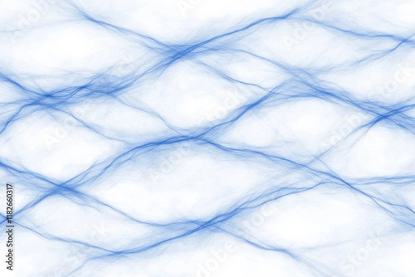 Fototapeta The image is a blue and white abstract painting with wavy lines