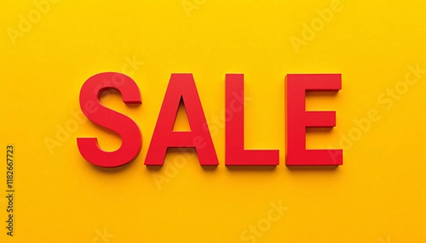 Obraz Sale text in bold red letters on yellow background