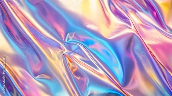 Obraz Holographic rainbow foil texture with iridescent effect