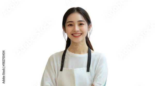 Fototapeta Blurred grocery store background isolated on white background