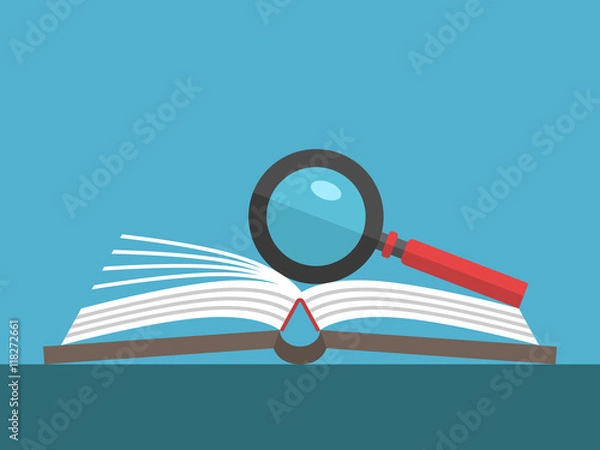 Obraz Magnifier on open book