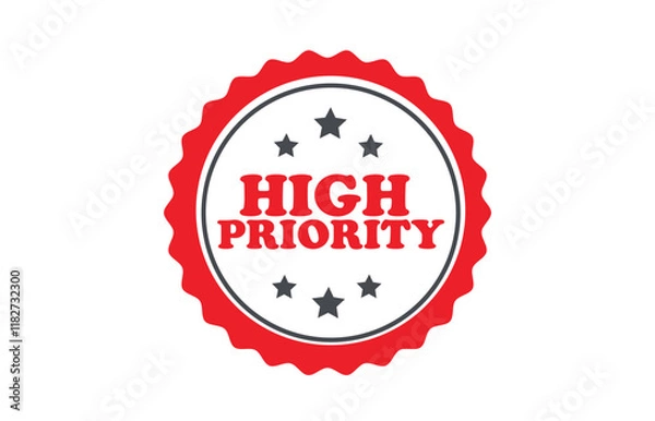 Obraz High priority stamp. Logo design.