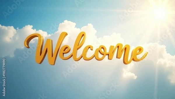 Obraz "Welcome" 3D words on sky background 