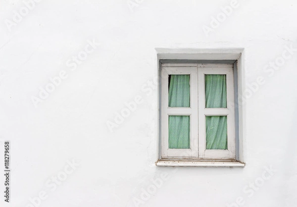 Fototapeta Window on a white wall