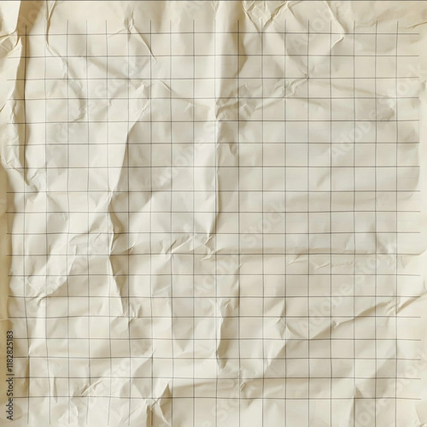 Fototapeta textured grid paper with light creases color is slightly off white