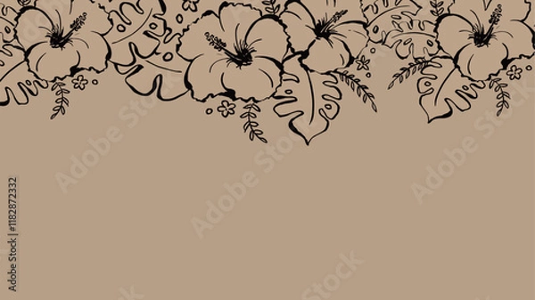 Fototapeta クラシックなハイビスカスの飾り