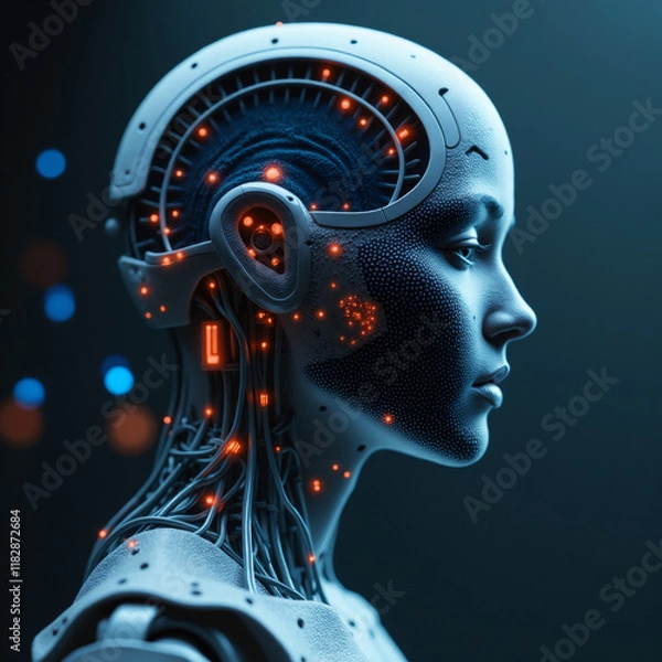 Obraz Technology concept background. Generative ai.