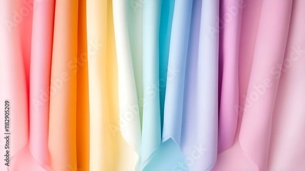 Fototapeta Rainbow texture, pastel colorful fiber fabric paper background, workshop artist designer, personal color stripe backdrop, school