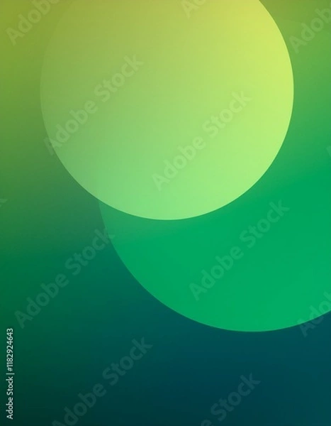 Fototapeta Abstract green gradient circles overlap creating a calming visual.