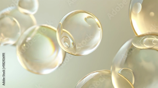 Fototapeta Transparent Floating Bubbles in Soft Light