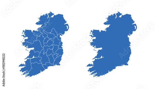 Fototapeta Ireland Map vector icon. Minimalistic Colorful Map of Ireland.