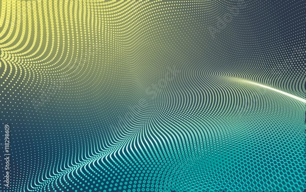 Obraz Abstract polygonal space low poly dark background, 3d rendering