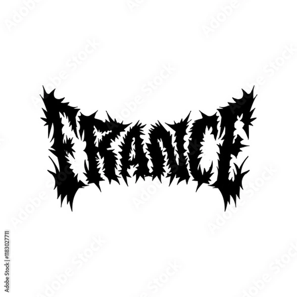 Fototapeta France word with death metal font hand drawing vector isolated on background.