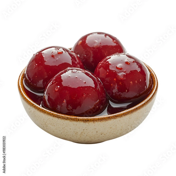 Fototapeta Bowl of Gulab Jamun Isolated on Transparent Background