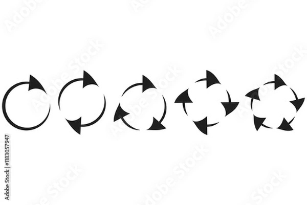 Fototapeta Arrow collection icon. Black directional arrows. Minimal shapes vector. Navigation pointer set. 
