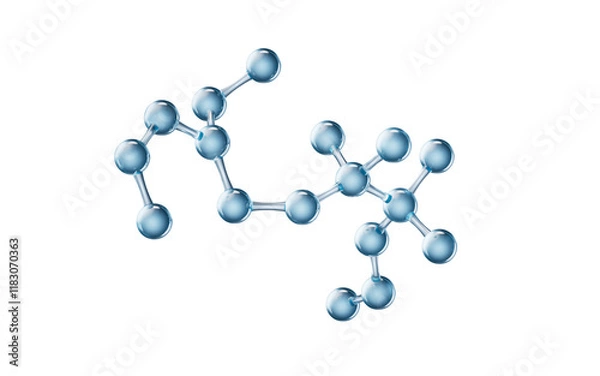 Obraz Molecule with biological and chemical concept, 3d rendering.