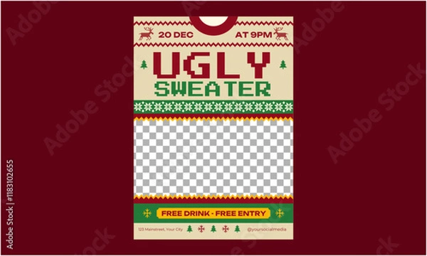 Obraz Ugly Sweater Party Flyer