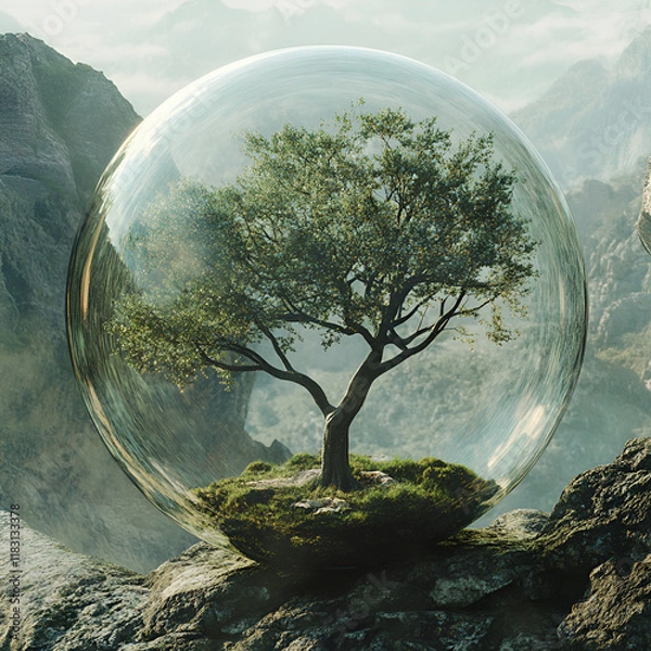 Fototapeta  Enclosed Tree in a Glass Dome , Protected Tree Globe
Nature Under Glass
Eco-Friendly Tree Design
Enclosed Natural Habitat
Glass Dome Ecosystem
Nature's Bubble