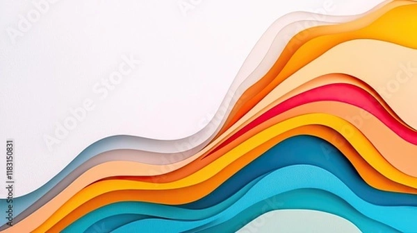 Fototapeta Layer abstract background concept. Colorful abstract waves design for backgrounds, wallpapers, and creative projects.
