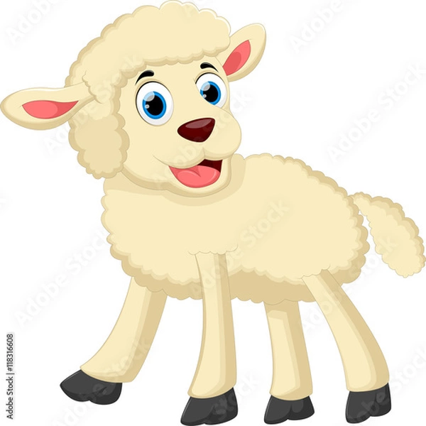 Obraz Cute goat cartoon running