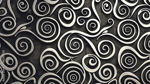 Obraz spiral pattern seamless wallpaper
