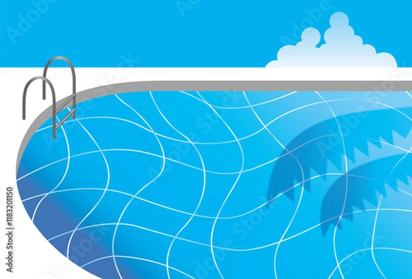 Fototapeta プールサイドのポストカード
