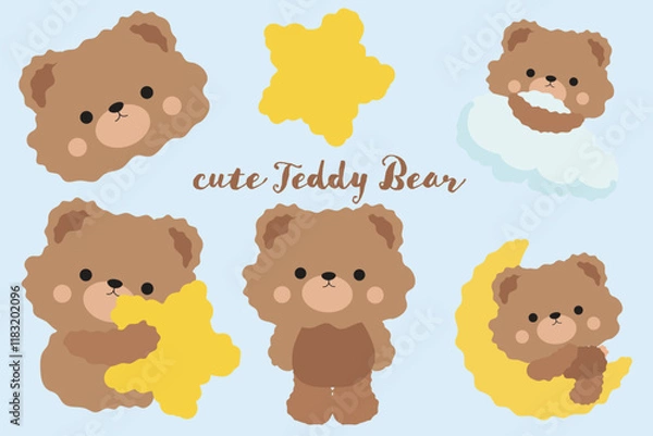 Obraz Cute Teddy Bear Character Illustrations