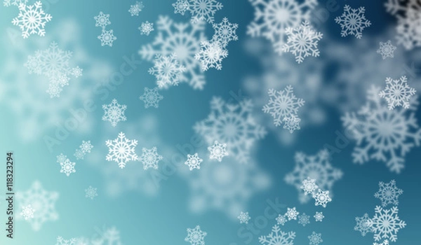 Obraz Background with snowflakes bokeh effect
