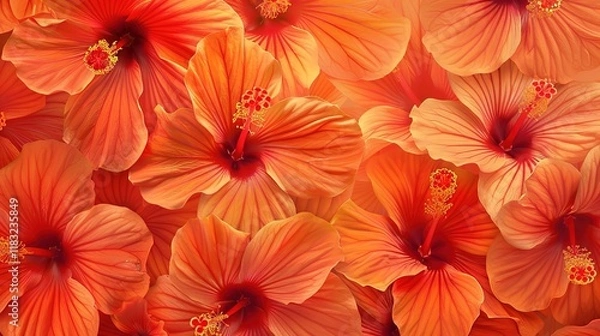 Obraz hibiscus seamless pattern wallpaper