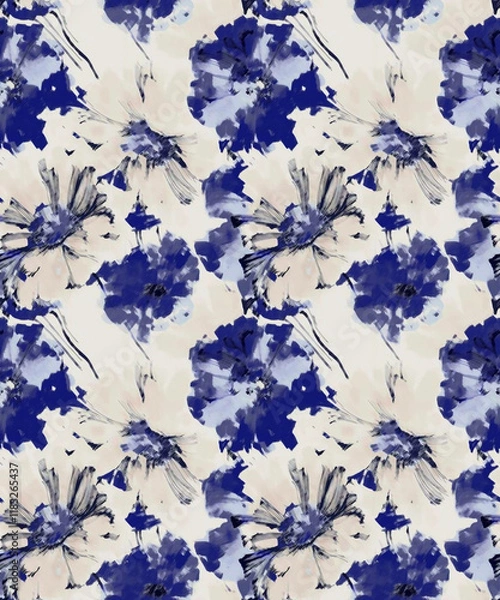 Fototapeta ALL OVER DESIGN . FLOWER ALL OVER. digital printing textile pattern wallpaper colorful flower with watercolor background-illustration, seamless pattern