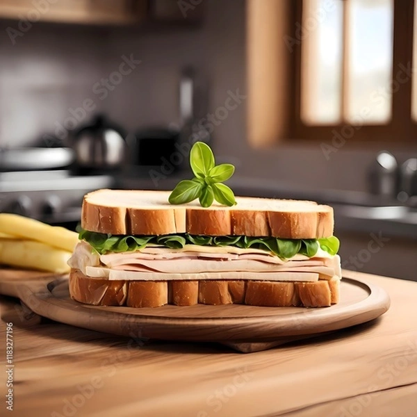 Obraz toast sandwich with cheese and tomato