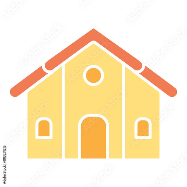 Fototapeta House icon in flat color style